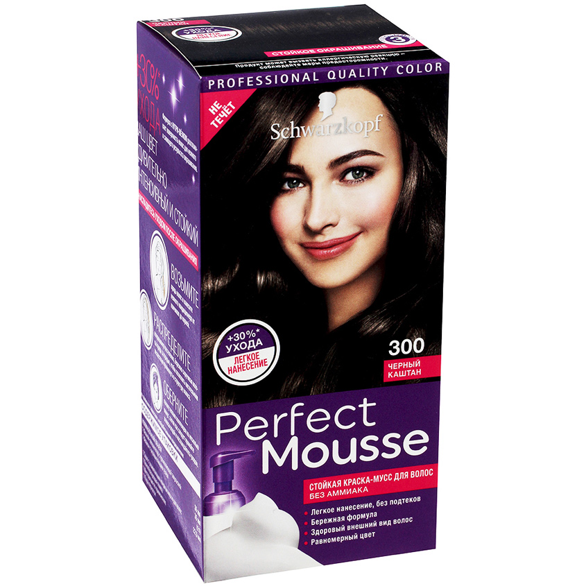 PERFECT MOUSSE Краска-мусс для волос, 300 Черный каштан