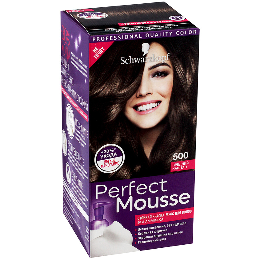 PERFECT MOUSSE Краска-мусс для волос, 500 Средний каштан