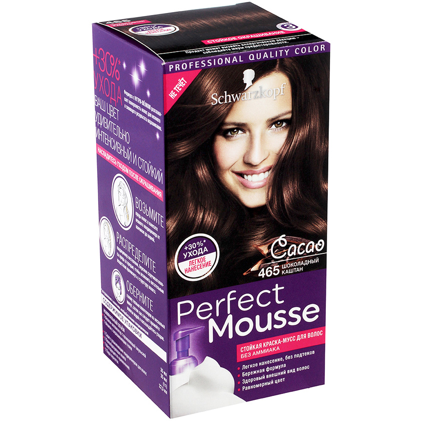 PERFECT MOUSSE Краска-мусс для волос, 465 Шоколадный каштан